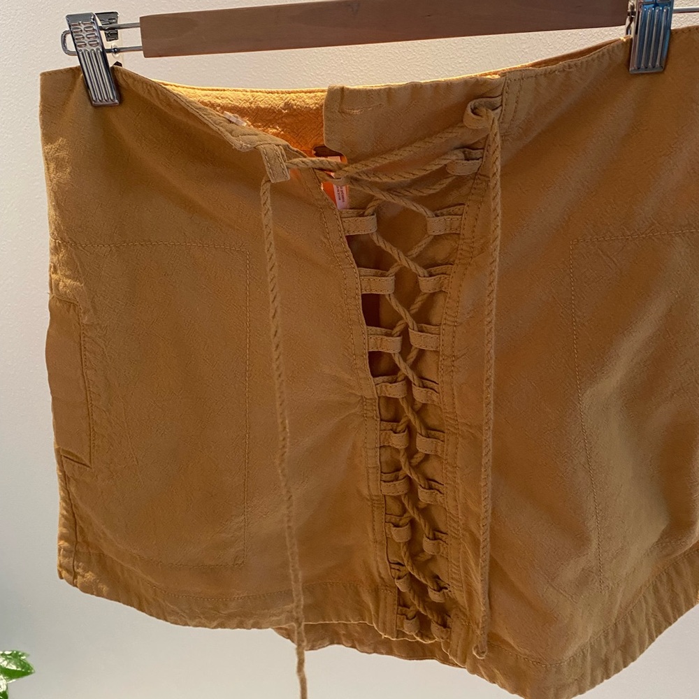 Free people tie front mini skirt